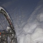 Die ersten Spuren im Schnee, am morgen das Ziel erreicht.